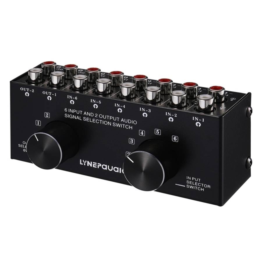 B026 6 Input 2 Output Or 2 Input 6 Output Audio Signal Source Selection Switcher RCA Port