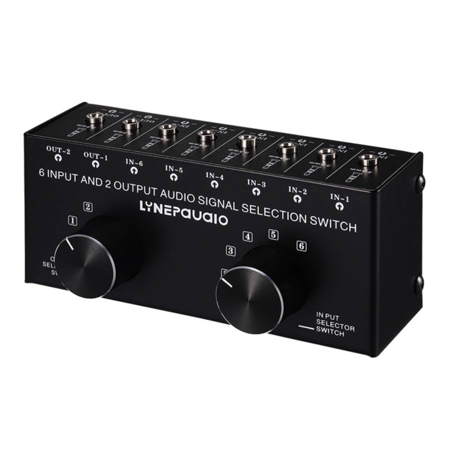 B027 6 input 2 output or 2 input 6 output audio signal source selection switcher 3.5mm interface