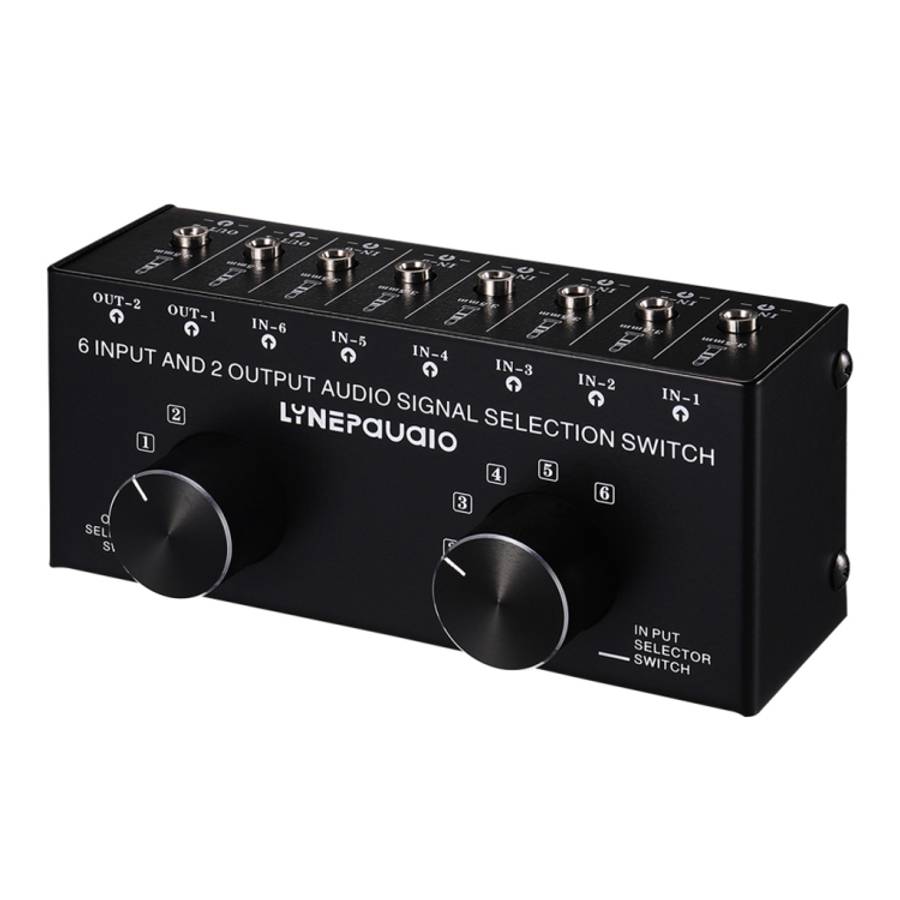 B027 6 input 2 output or 2 input 6 output audio signal source selection switcher 3.5mm interface