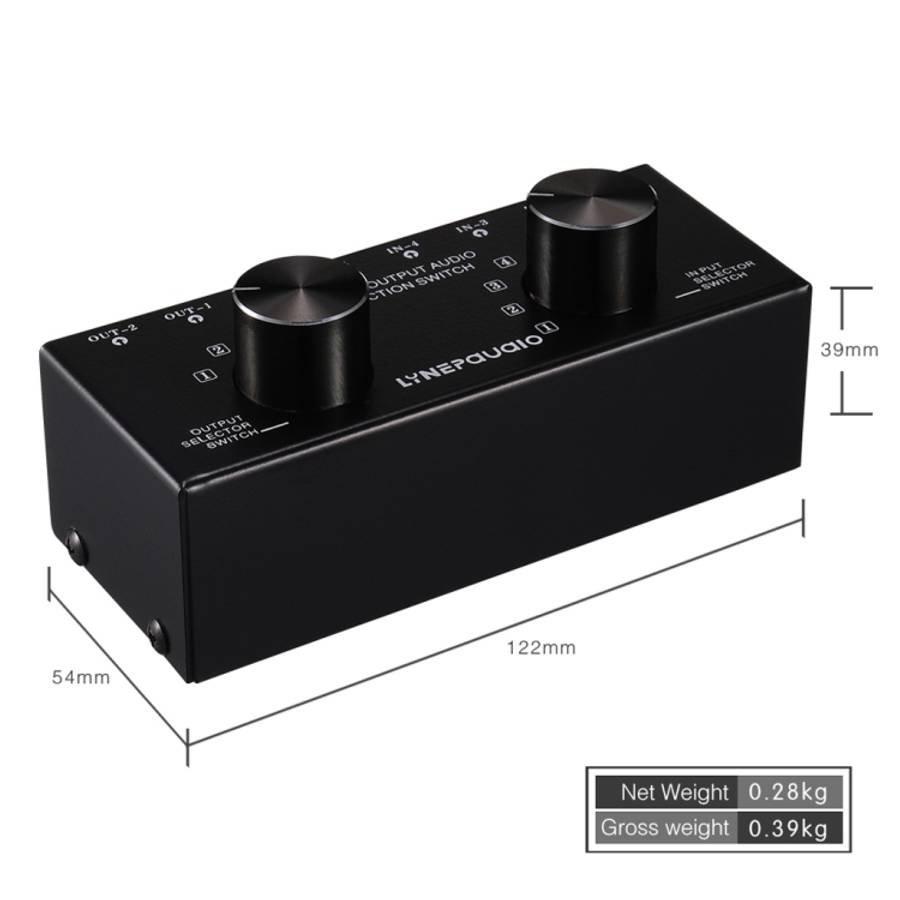 B027 6 input 2 output or 2 input 6 output audio signal source selection switcher 3.5mm interface
