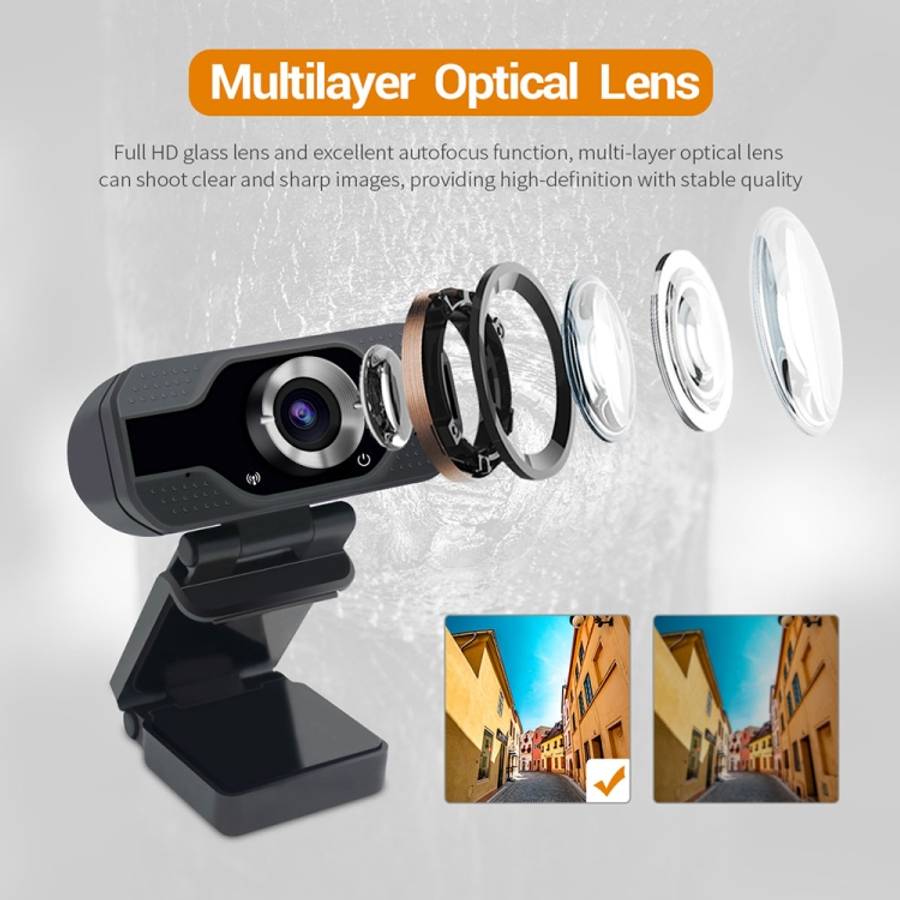 HD 1080P Webcam Built-in Microphone Smart Web Camera USB Streaming Beauty Live Camera for Compute...