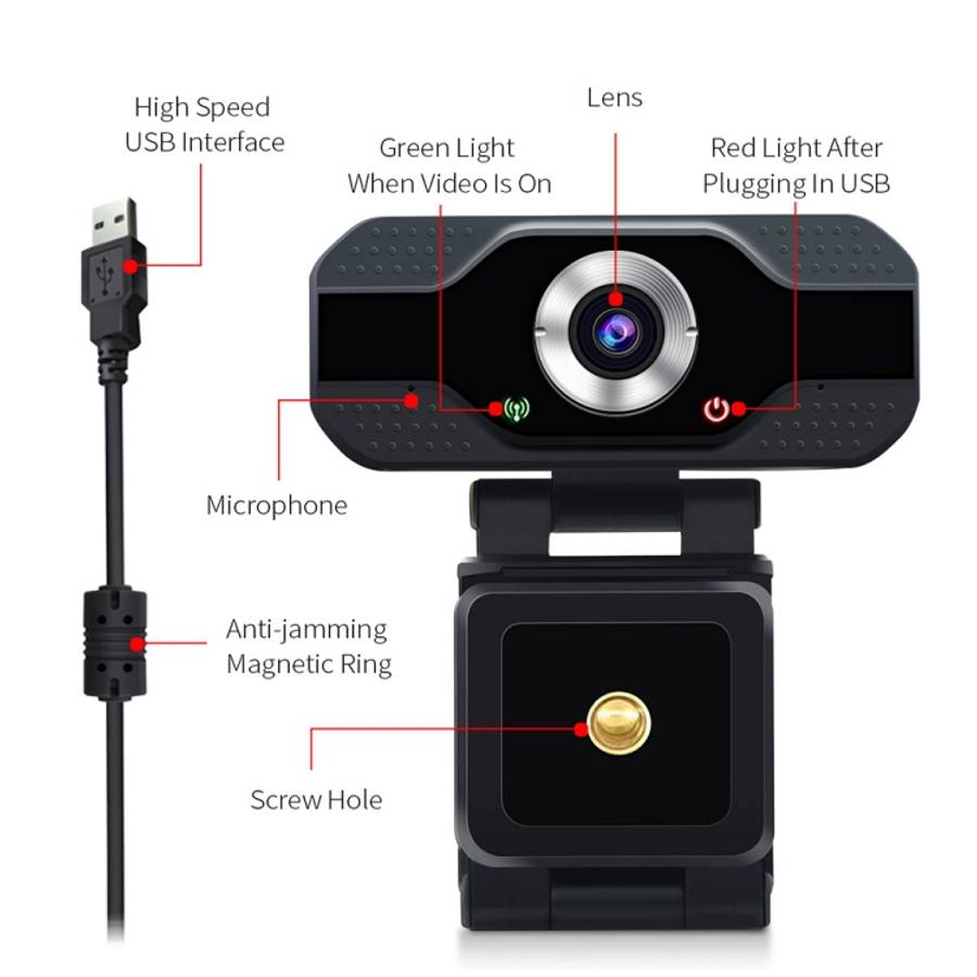 HD 1080P Webcam Built-in Microphone Smart Web Camera USB Streaming Beauty Live Camera for Compute...
