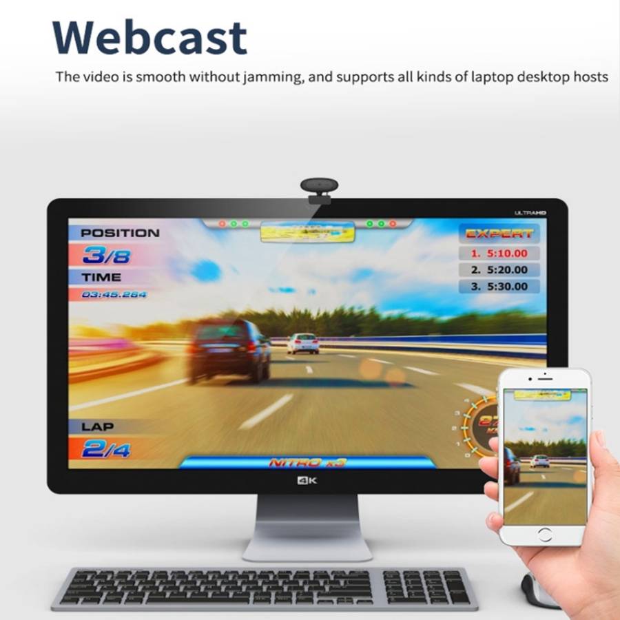 Full HD 1080P Webcam Built-in Microphone Smart Web Camera USB Streaming Live Camera With Noise Ca...