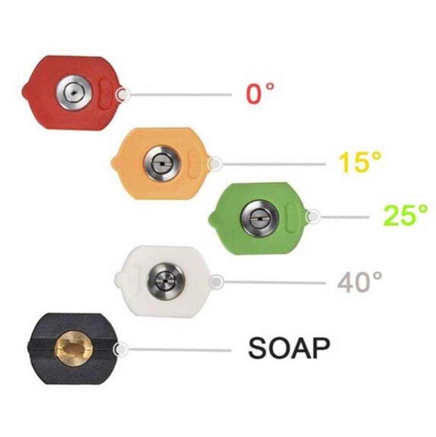 High Pressure Car Wash Water Gun 1/4 Quick Plug Interface Fan Shaped Five Color Nozzle  Stainless...