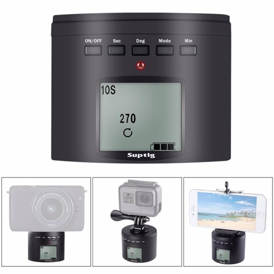 Suptig RSX-350 360 Degree Panoramic-Head Power-driven Time Lapse Stabilizer Tripod Adapter Turnta...