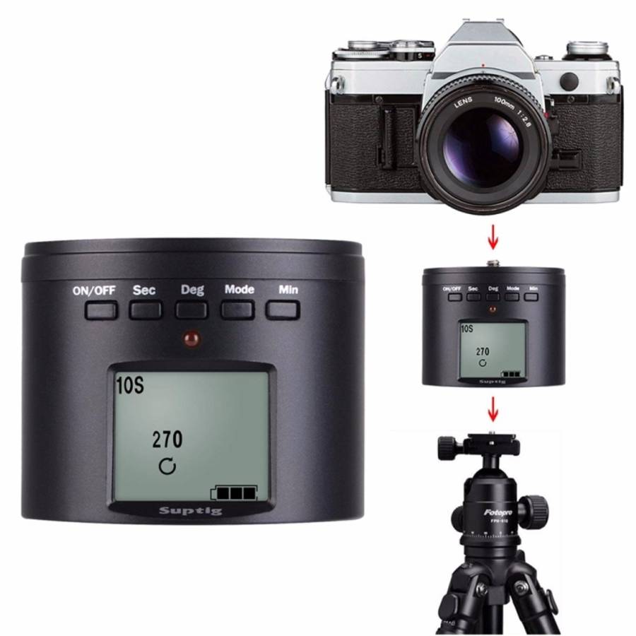 Suptig RSX-350 360 Degree Panoramic-Head Power-driven Time Lapse Stabilizer Tripod Adapter Turnta...