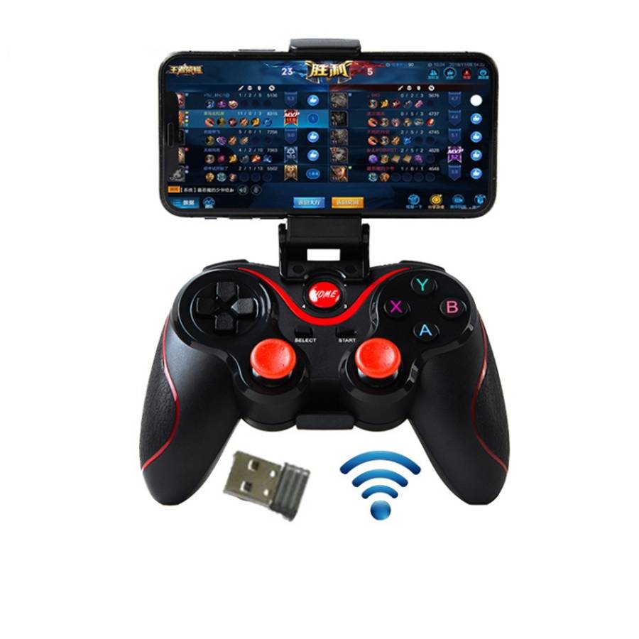 S6 Wireless Bluetooth Game Controller Handle With Bracket &amp; Receiver For Android / IOS / PC