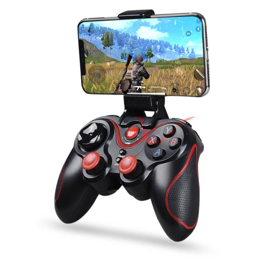 S6 Wireless Bluetooth Game Controller Handle With Bracket &amp; Receiver For Android / IOS / PC