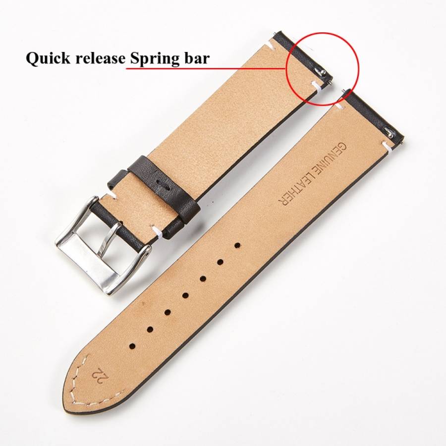 First Layer Retro Cowhide Frosted Bottom Leather Quick Release Ultra-Thin Universal Watch Strap, ...