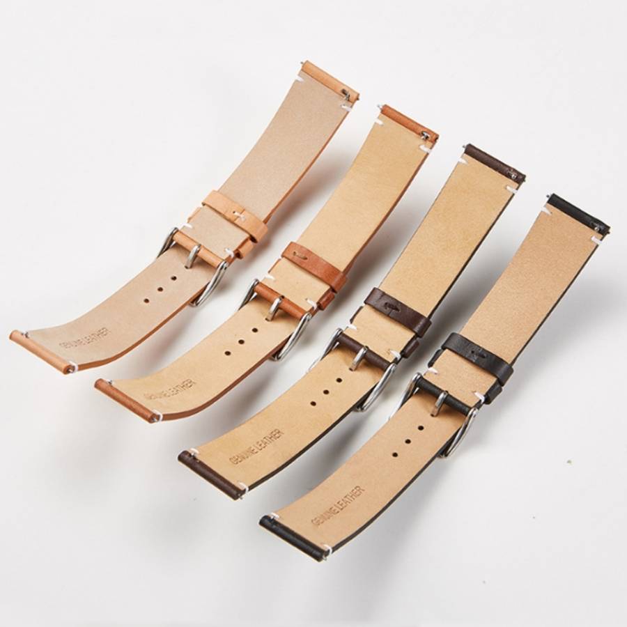 First Layer Retro Cowhide Frosted Bottom Leather Quick Release Ultra-Thin Universal Watch Strap, ...