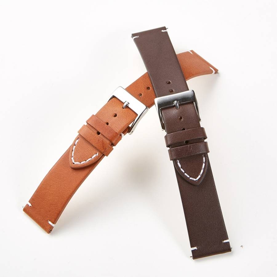 First Layer Retro Cowhide Frosted Bottom Leather Quick Release Ultra-Thin Universal Watch Strap, ...