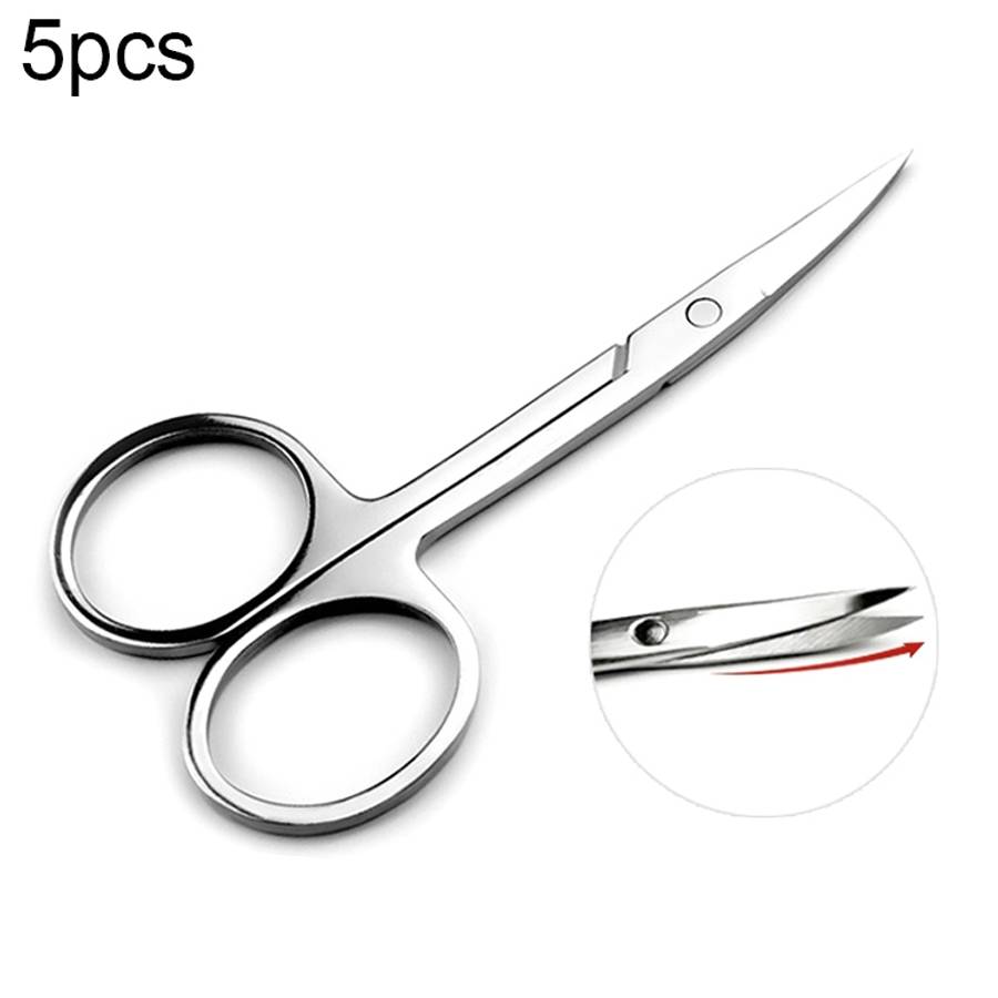 5 PCS Stainless Steel Elbow Eyebrow Trimming Scissors