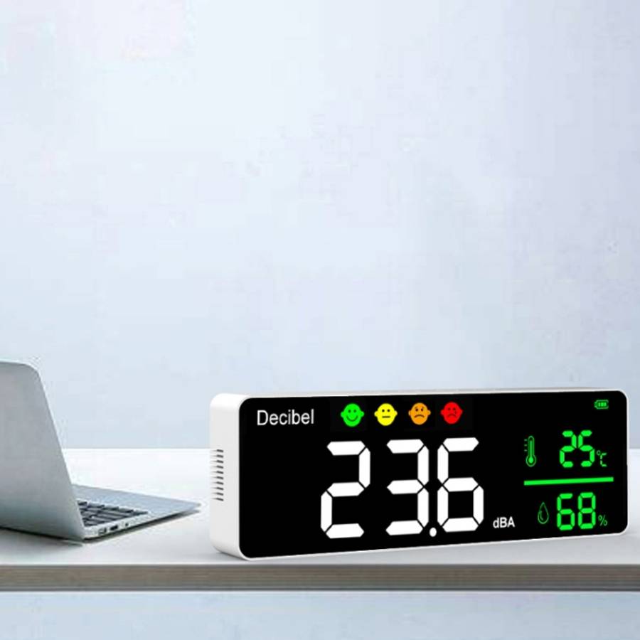 DM1306D Wall-mounted Decibel Meter Temperature &amp; Humidity Detector