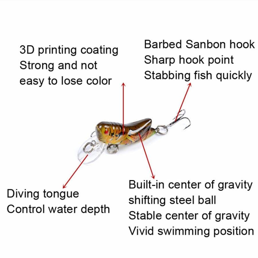 LB119 Insect Grasshopper Bionic Bait Painted Plastic Hard Bait, LB119 4, LB119 1, LB119 2
