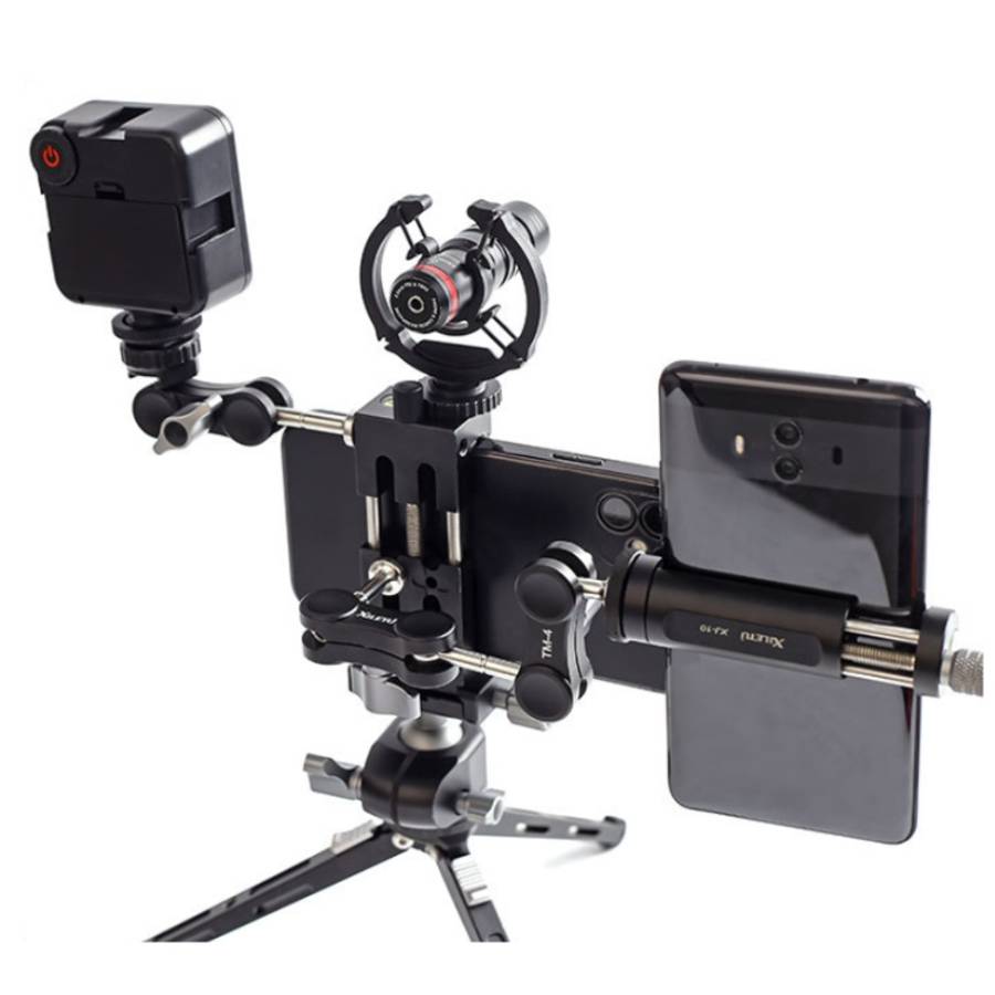 XILETU XJ-8 Aluminum Alloy Camera Head Tripod Mobile Phone Clip