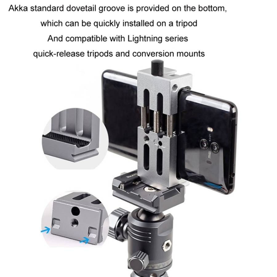 XILETU XJ-8 Aluminum Alloy Camera Head Tripod Mobile Phone Clip