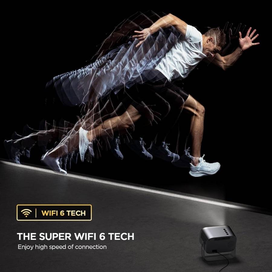 Portable Mini Projector Smart Home Theater, Android 4K HD Version, Same Screen Version For Mobile...