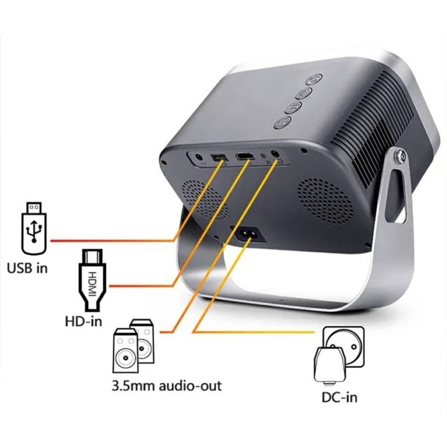 Portable Mini Projector Smart Home Theater, Android 4K HD Version, Same Screen Version For Mobile...
