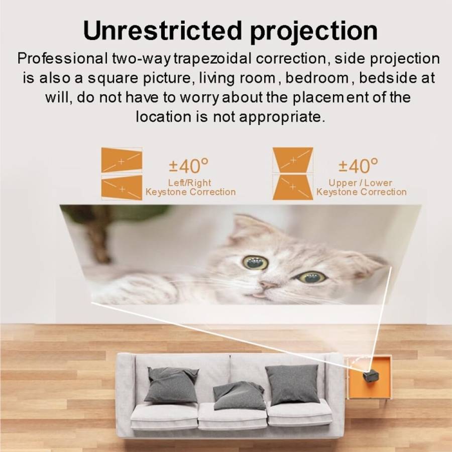 Portable Mini Projector Smart Home Theater, Android 4K HD Version, Same Screen Version For Mobile...