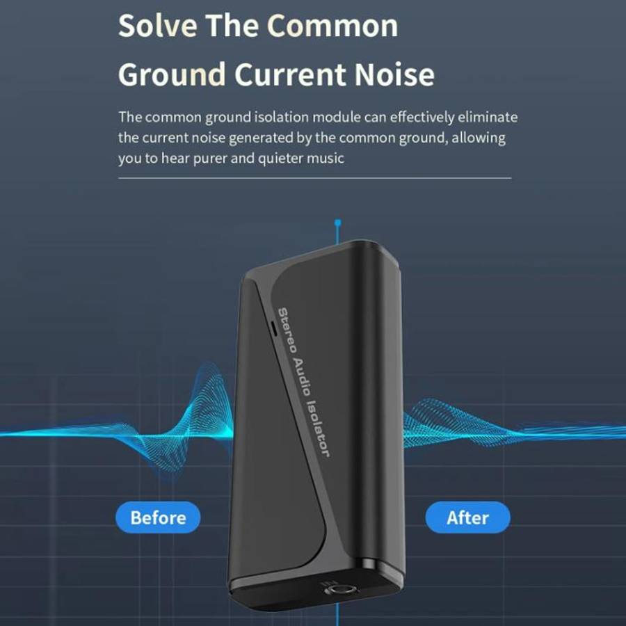 Bluetooth 5.4 Audio Common Ground Isolator Receiver Anti-interference Noise Reducer