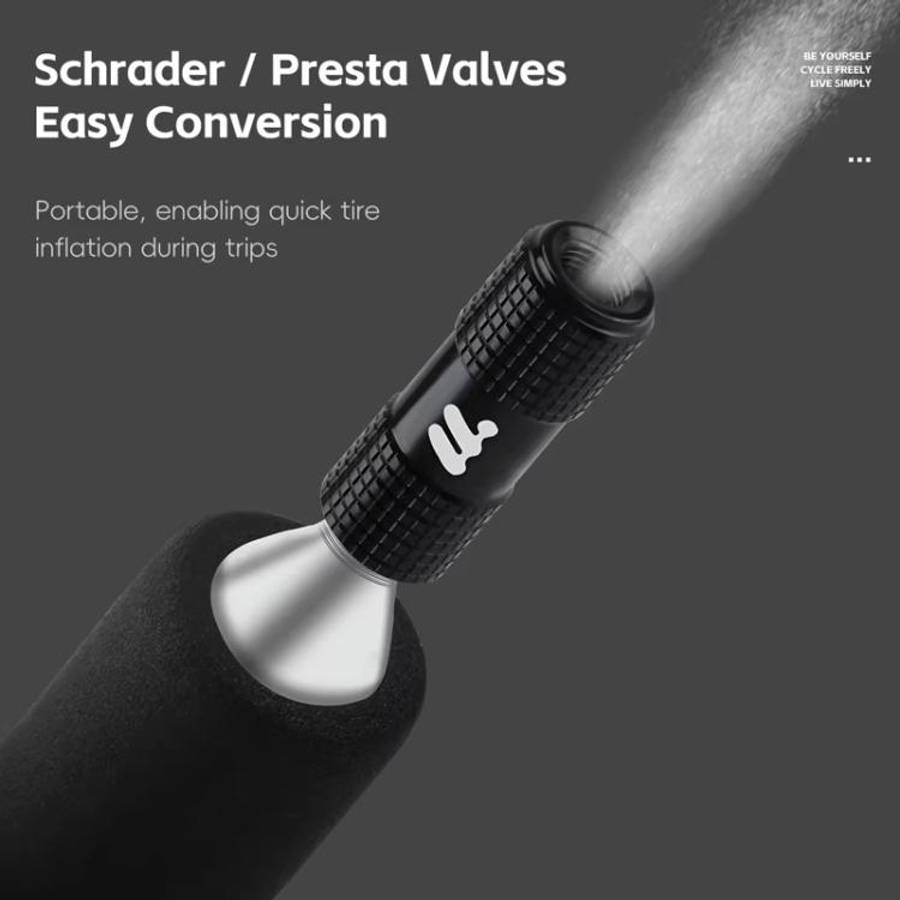 WEST BIKING Bicycle CO2 Inflator Valve Head Universal Adapter for Presta &amp; Schrader Valves wi...