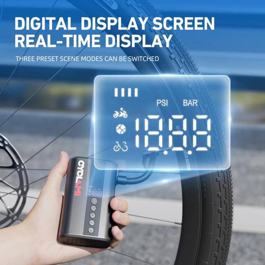Mini Electric Air Pump Bicycle Portable Digital Display Air Pump, Z5L