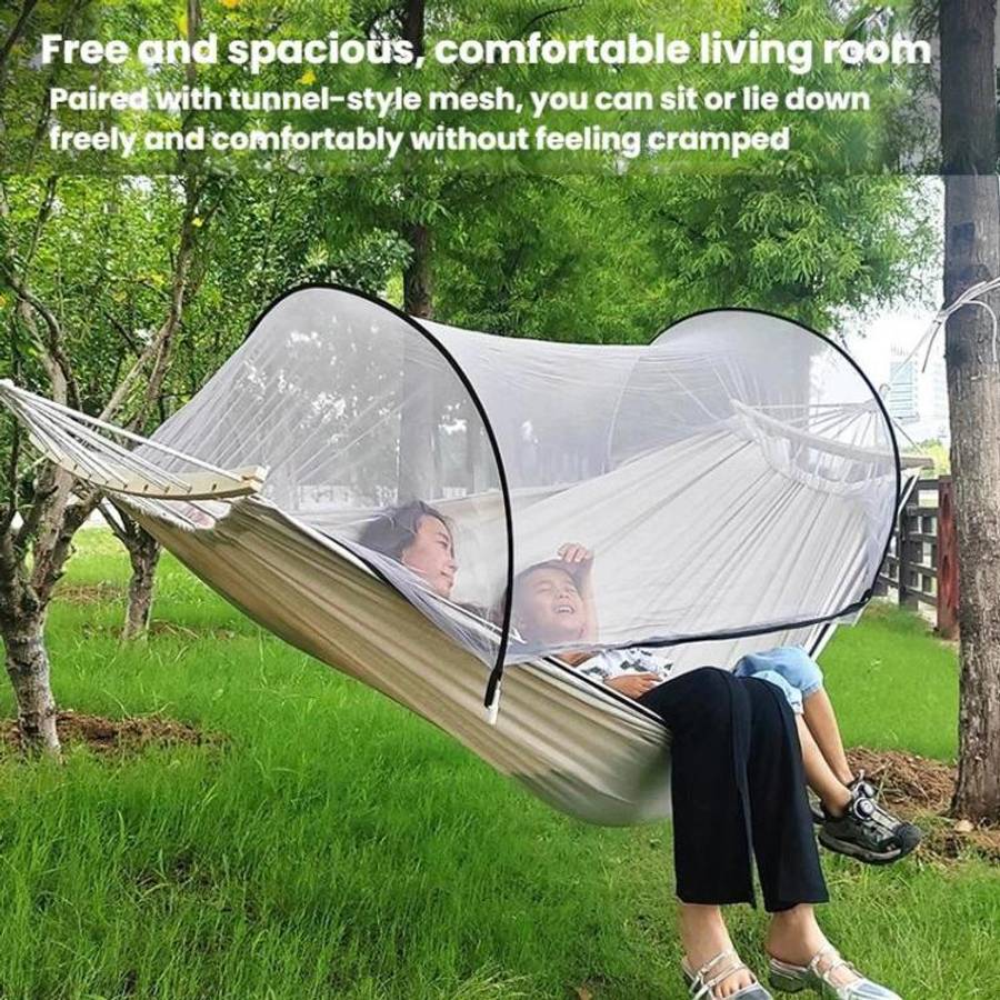 220 x 150cm Anti-rollover Mosquito Net Hammock Thickened Canvas Double Outdoor Swing Chair