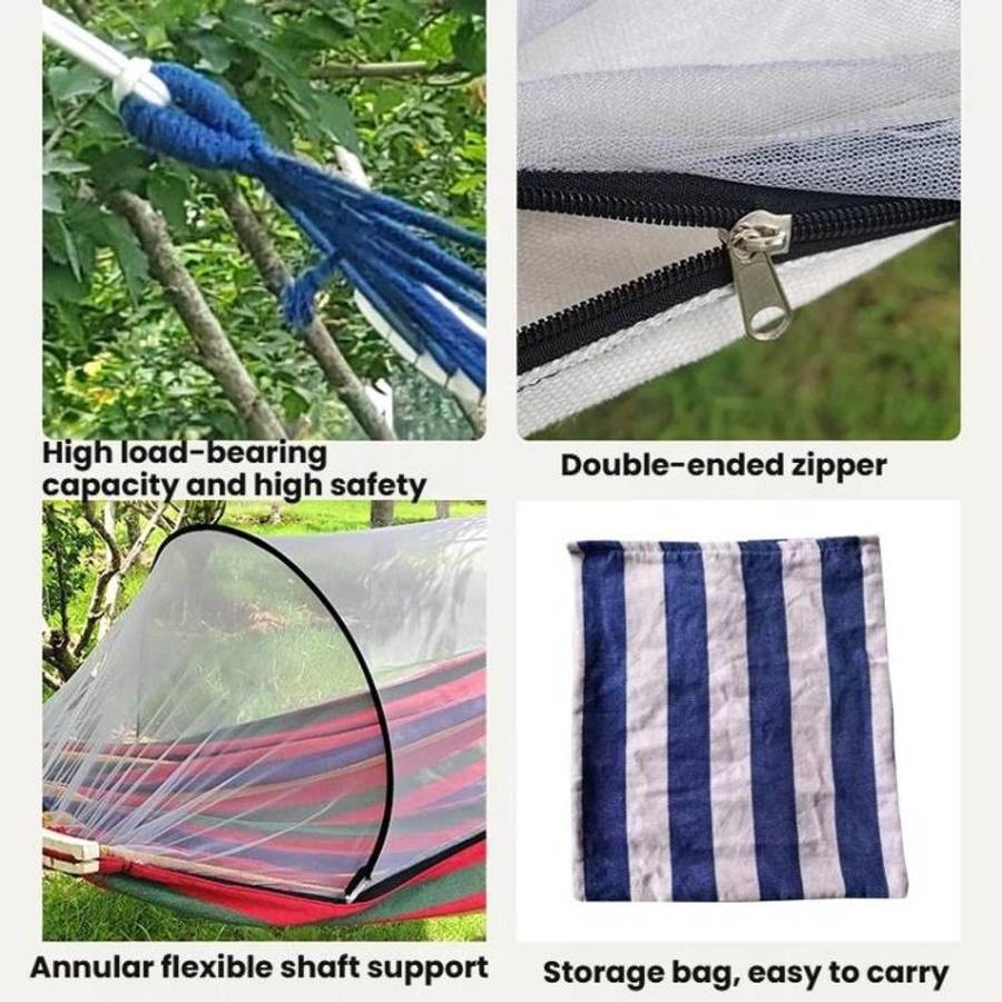 220 x 150cm Anti-rollover Mosquito Net Hammock Thickened Canvas Double Outdoor Swing Chair