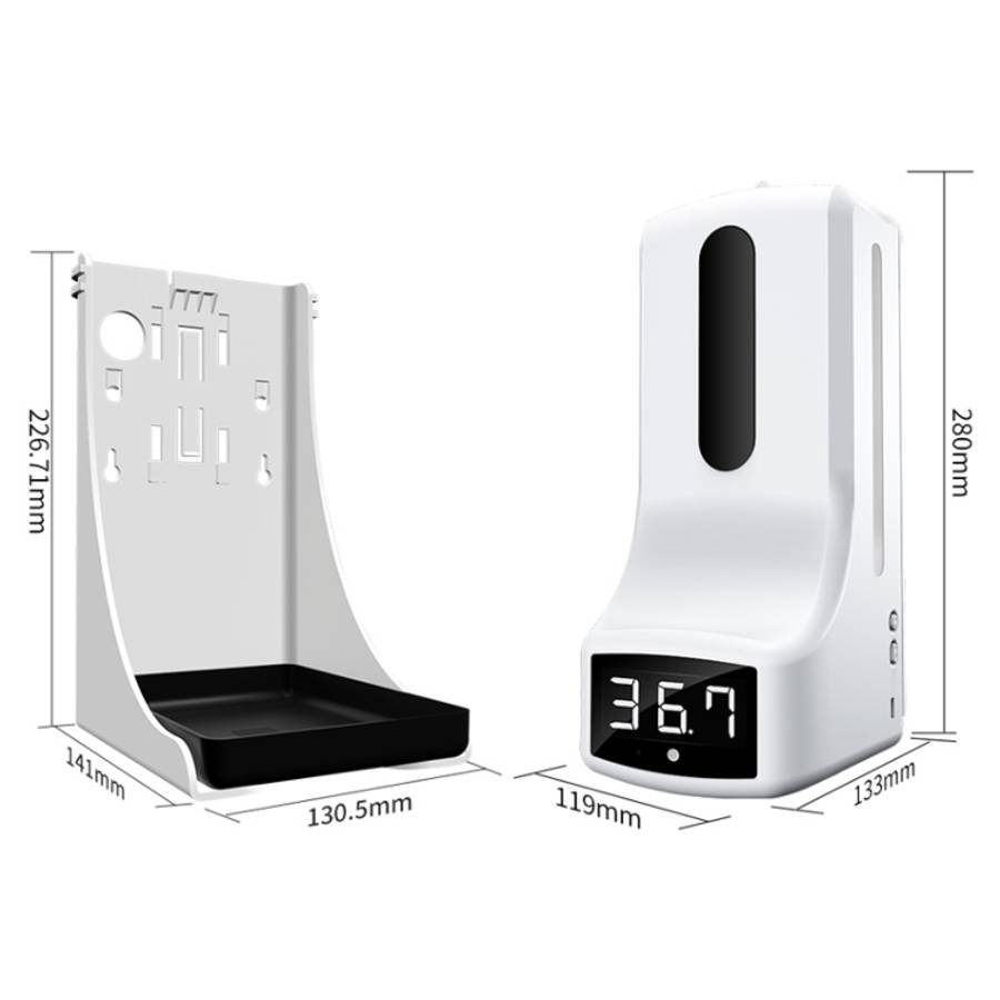 K9 Pro Handsfree Non-contact Body Light-sensitive Distance Sensor Thermometer + 1000ml Automatic ...