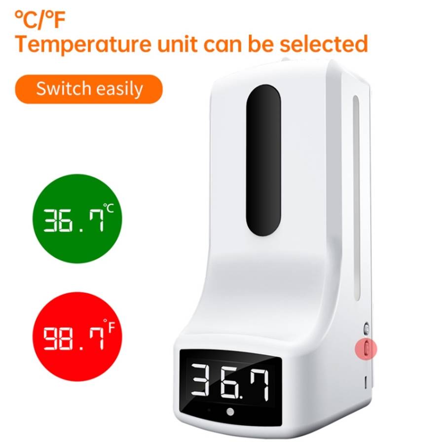 K9 Pro Handsfree Non-contact Body Light-sensitive Distance Sensor Thermometer + 1000ml Automatic ...