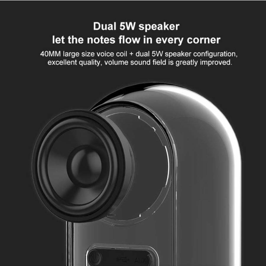 True 3D TWS Magnetic Wireless Bluetooth Stereo Surround HiFi Speaker with Full Transparent Home