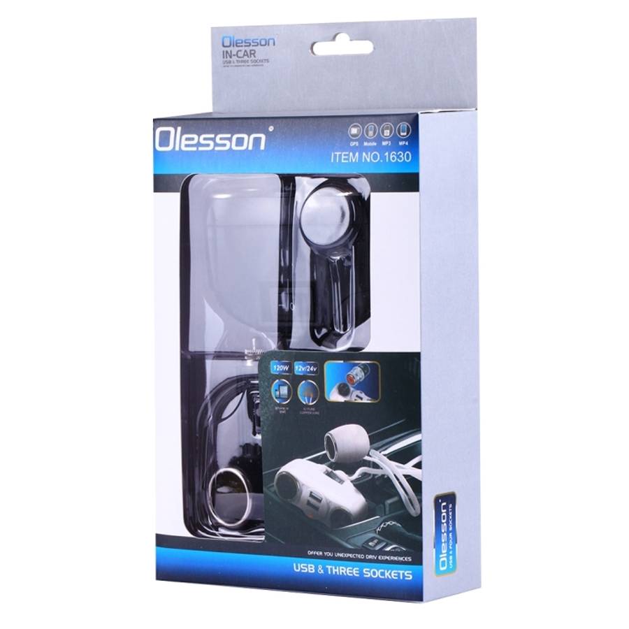 Olesson 2.1A / 1A Dual-USB Ports Car Cigarette Lighter Socket Car Charger