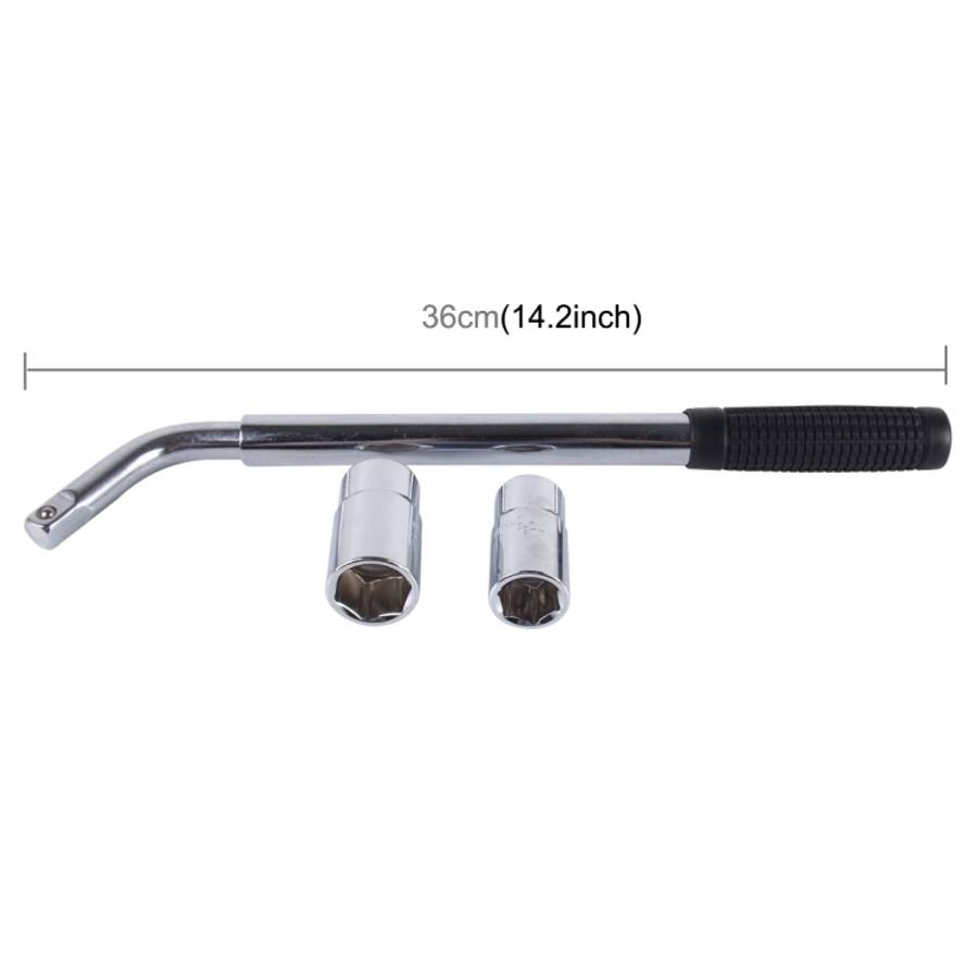 Telescoping Wheel Lug Wrench with Reversible 17mm &amp; 19mm, 21mm &amp; 23mm Socket Adapters And...