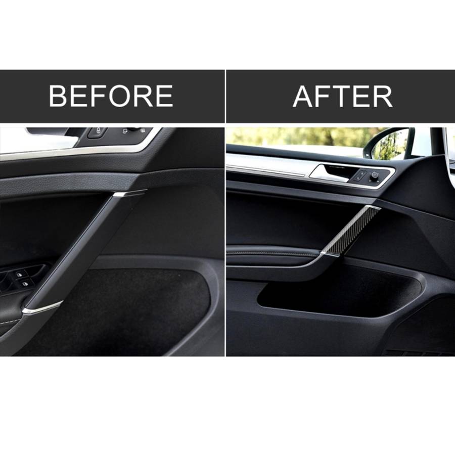 Car Carbon Fiber Door Handle Decorative Sticker for Volkswagen Golf 7 2013-2017
