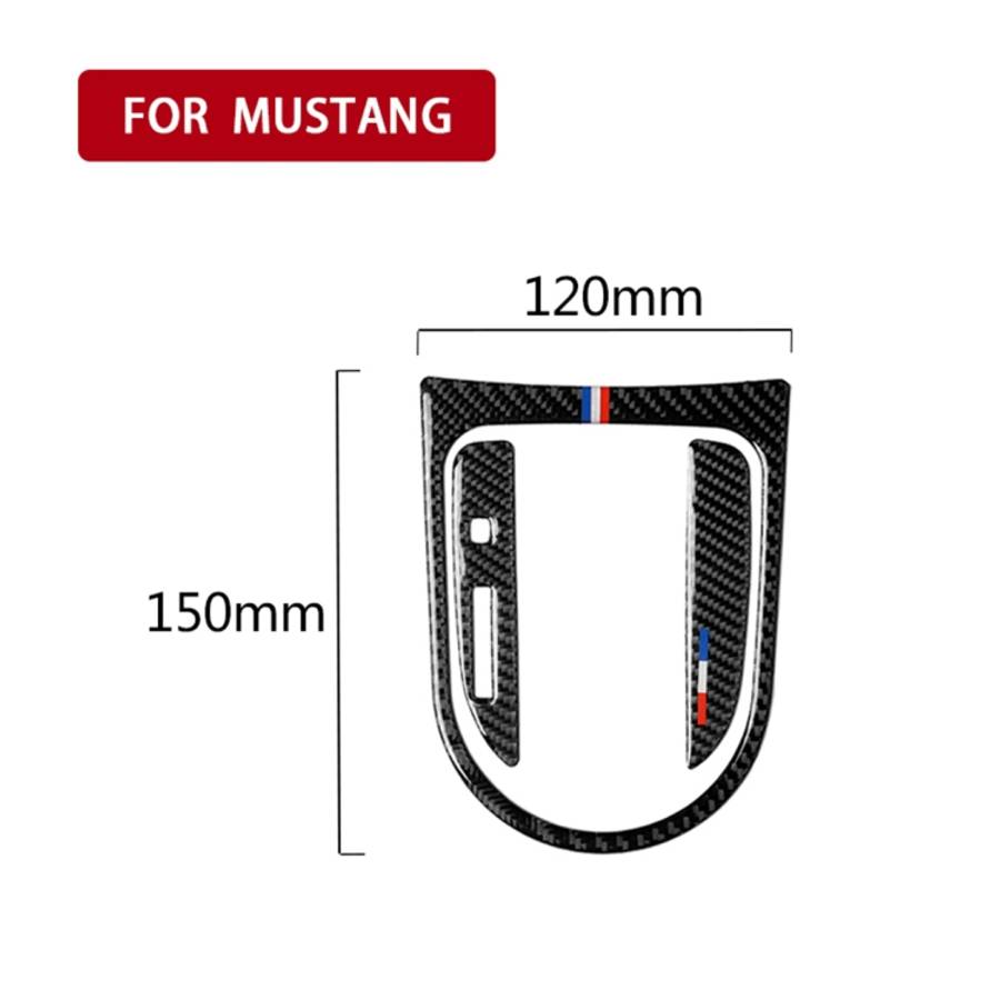 3 PCS Car USA Color Carbon Fiber Gearshift Panel Frame Decorative Sticker for Ford Mustang 2015-2...