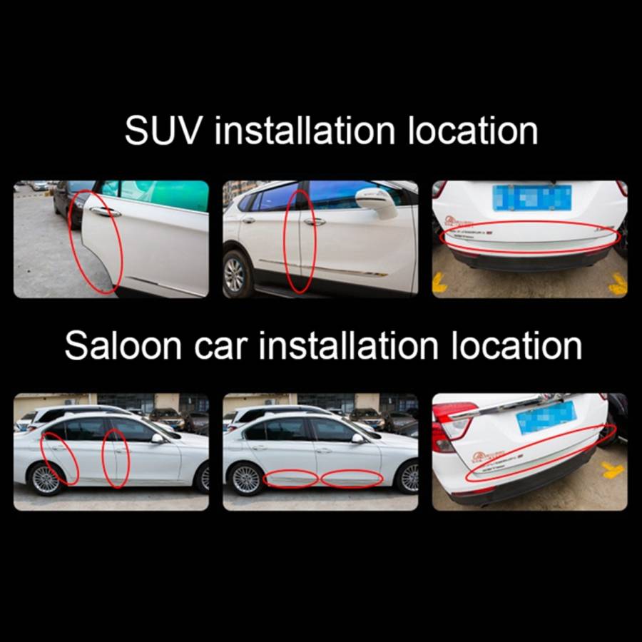 5m Rubber Car Side Door Edge Protection Wire Guards Cover Trims Stickers(Black)