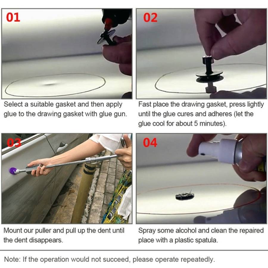 7 in 1 Auto Repair Body Tool Kit PDR Dent Paintless Repair Tools Dent Puller T Bar Slide Hammer R...