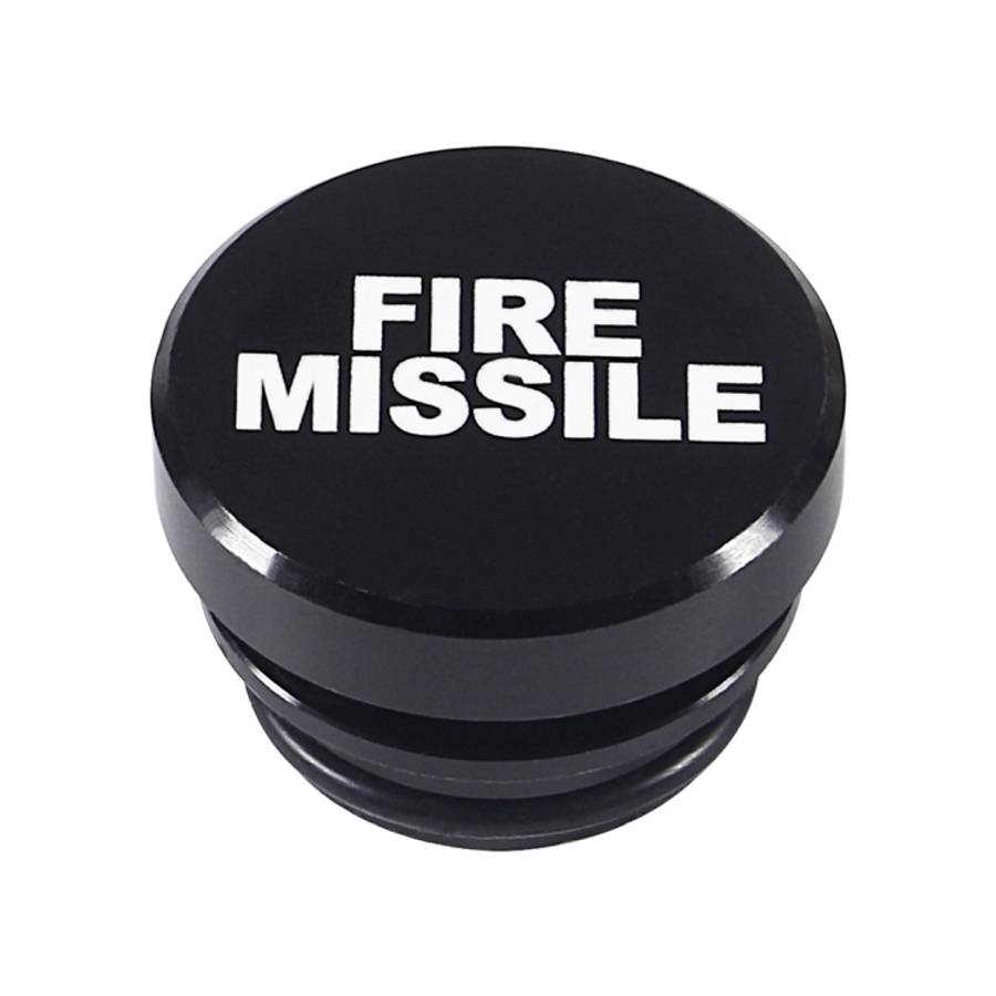 2 PCS Car / Motorcycle FIRE MISSILE Letter Metal Cigarette Lighter Dust Cover, FIRE MISSILE (Blac...