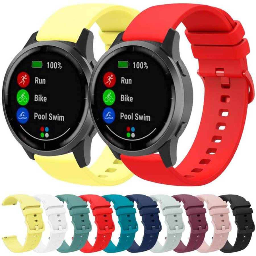 xDfind Flat Pure Color Silicone Watch Band, 20mm, 22mm, 18mm