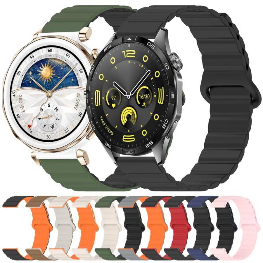 xDfind Loop Magnetic Glossy Silicone Watch Band, 18mm, 20mm, 22mm