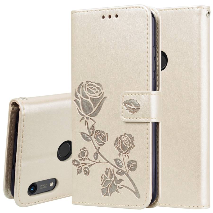 Rose Embossed Horizontal Flip PU Leather Case for Huawei Honor 8A/Y6 2019, with Holder &amp; Card...