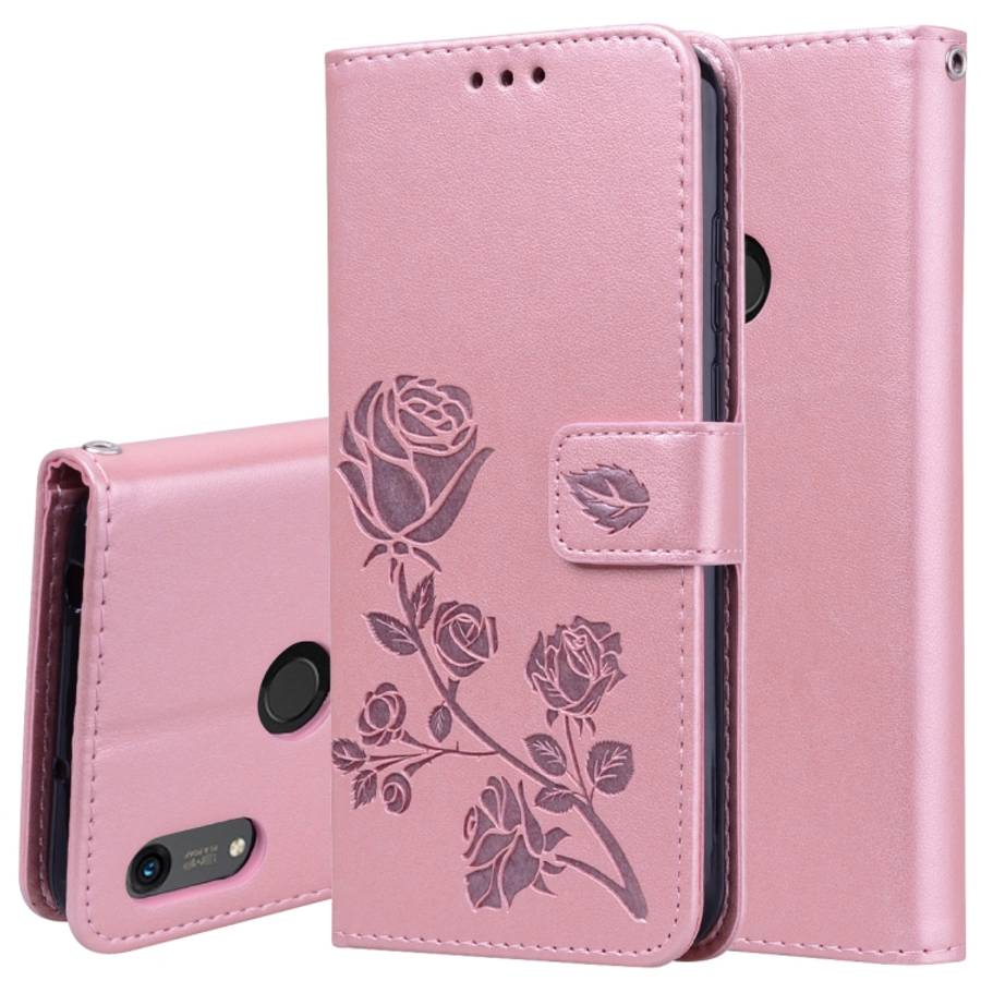 Rose Embossed Horizontal Flip PU Leather Case for Huawei Honor 8A/Y6 2019, with Holder &amp; Card...