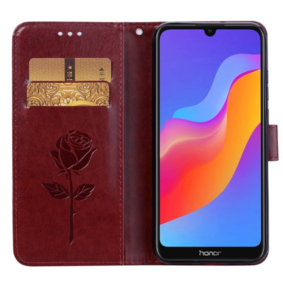 Rose Embossed Horizontal Flip PU Leather Case for Huawei Honor 8A/Y6 2019, with Holder &amp; Card...