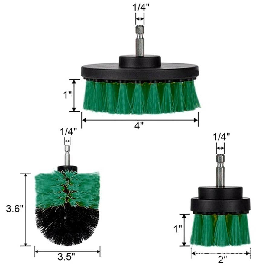 3 PCS Bathroom Kitchen Cleaning Brushes Kit for Electric Drill, 3 in 1 (Green), 3 in 1 (Blue), 3 ...