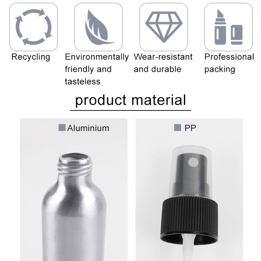 Refillable Glass Fine Mist Atomizers Aluminum Bottle, 100ml, 100ml
