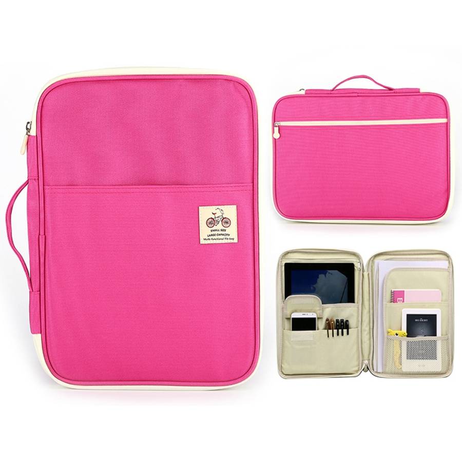 Office Supplies Multi-purpose Zipper Document Folder A4 Storage Bag