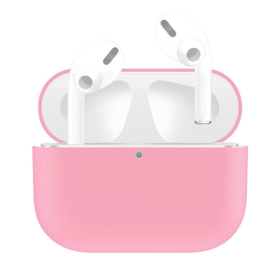 For AirPods Pro Solid Color Silicone Earphone Protective Case, Black, Yellow, Pink, Grey, Light P...