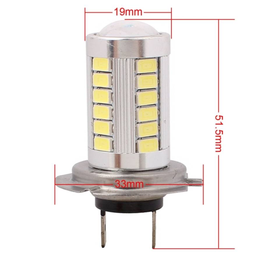 2 PCS H7 16.5W 990LM 6500K White Light 5630 SMD 33 LED Car Brake / Steering Light Bulb, DC12V