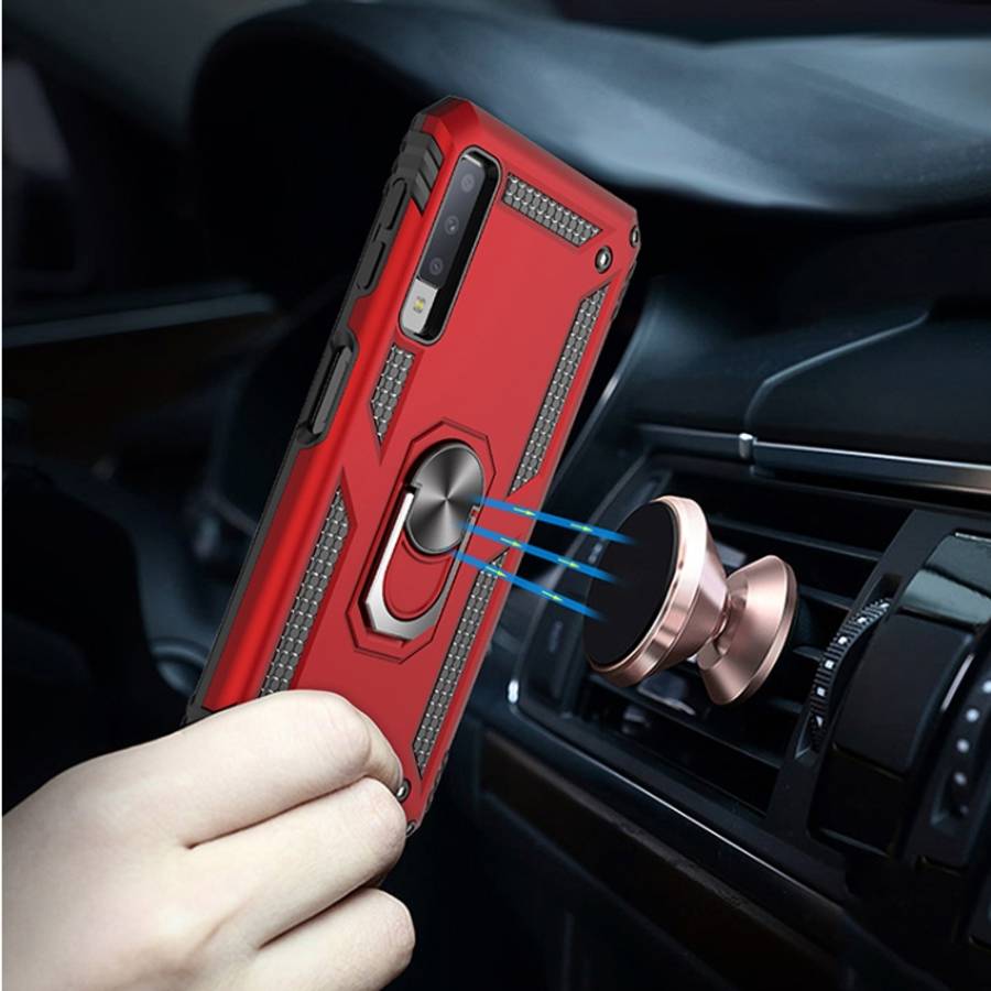 Sergeant Armor Shockproof TPU + PC Protective Case for Galaxy A7 2018, with 360 Degree Rotation H...