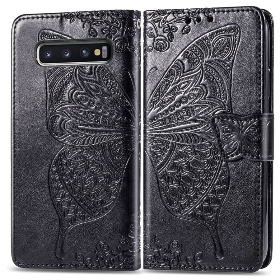 Butterfly Love Flowers Embossing Horizontal Flip Leather Case for Galaxy S10, with Holder &amp; C...